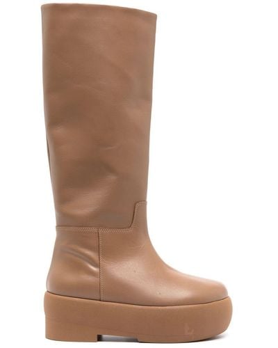 Gia Borghini Texan Knee-high Leather Boots - Brown