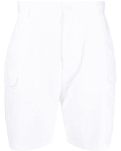 Giorgio Armani Seersucker-Shorts mit aufgesetzten Taschen - Weiß