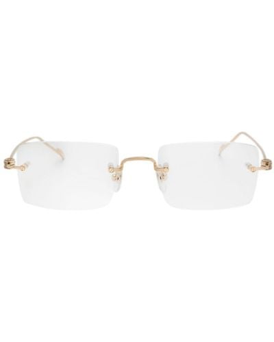 Cartier リムレス スクエア眼鏡フレーム - ホワイト