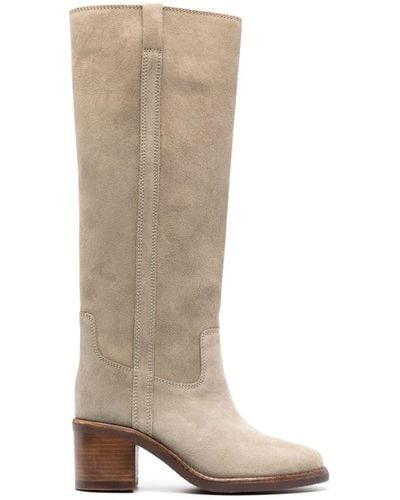 Isabel Marant Seenia 80mm Suede Boots - White