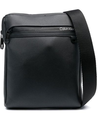 Calvin Klein Logo Print Messenger Bag - Black