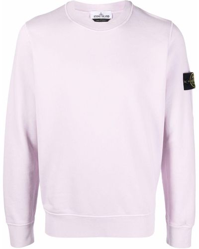Stone Island Sweater Met Logopatch - Roze