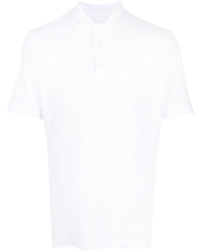 Fedeli Poloshirt mit Frottee-Optik - Weiß