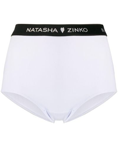 Natasha Zinko Culotte à bande logo - Blanc