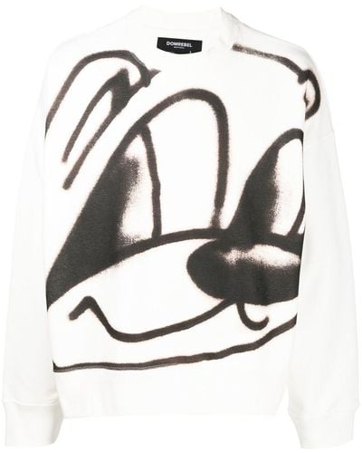 DOMREBEL Sweater Met Print - Wit
