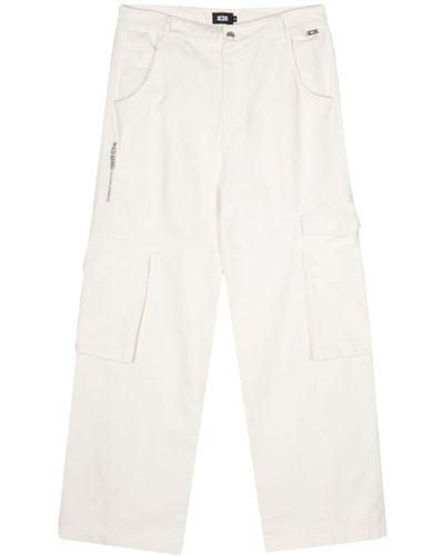 Gcds Straight-Leg Cargo Jeans - White