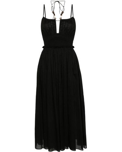 Maje Vestido midi acampanado - Negro