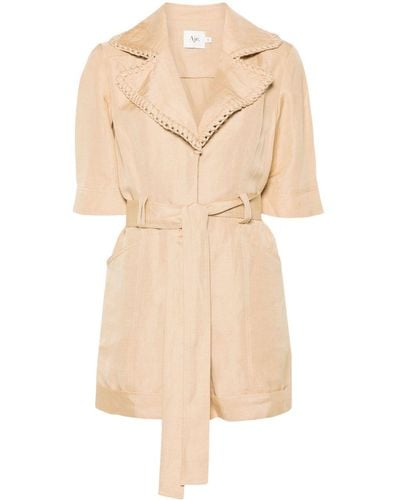 Aje. Tactile Whipstitch Playsuit - Natural