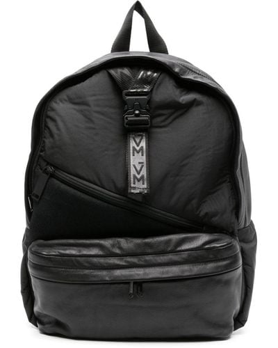 Vic Matié Branded-zip Paneled Backpack - Black