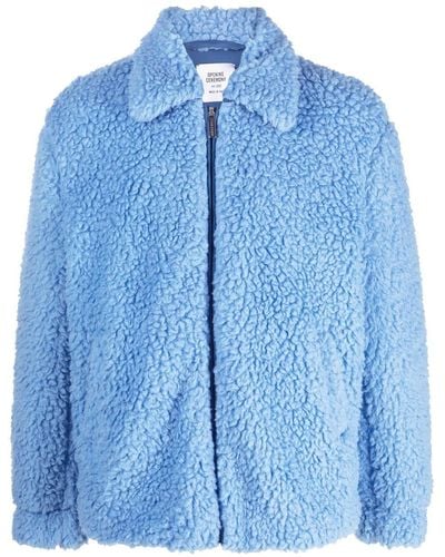 Opening Ceremony Faux-shearling Jacket - Blue