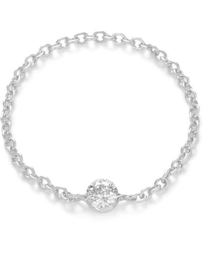 The Alkemistry 18kt White Gold Aria Drilled Diamond Chain Ring