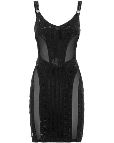 Philipp Plein Crystal-embellished Minidress - Black