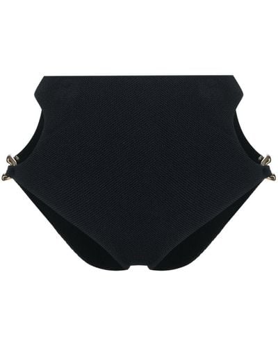 Stella McCartney Crinkle-finish Cut-out Bikini Bottoms - Black
