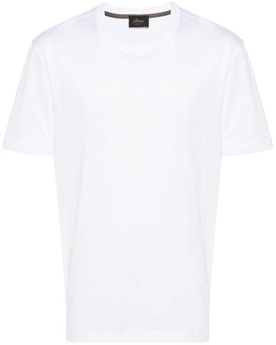 Brioni T-shirt en coton à col rond - Blanc