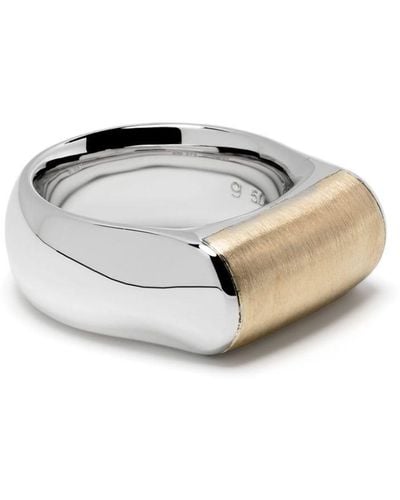 Tom Wood Zilveren En 9kt Geelgouden Ring - Wit