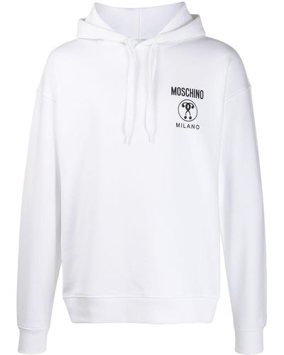 Moschino Double Question Mark Hoodie - White