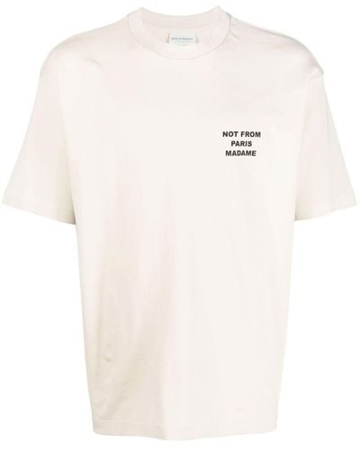 Drole de Monsieur T-shirt Met Logoprint - Wit