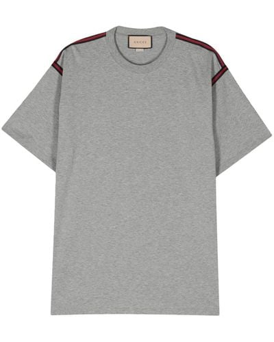 Gucci T-Shirt mit Webstreifen - Grau