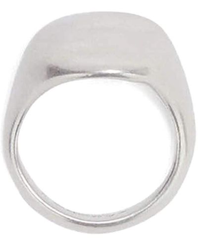 Jil Sander Polished Silver Ring - White