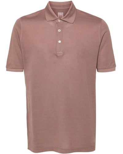 Fedeli Wind cotton polo shirt - Rose