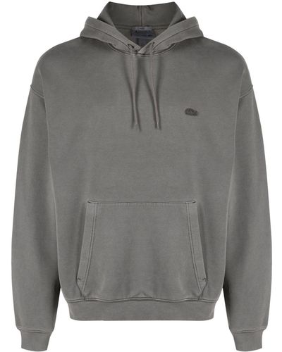 Lacoste Logo-patch Cotton Hoodie - Gray