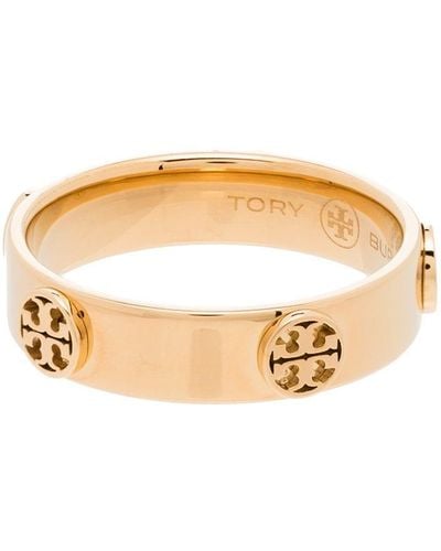 Tory Burch Ring Met Logo - Metallic