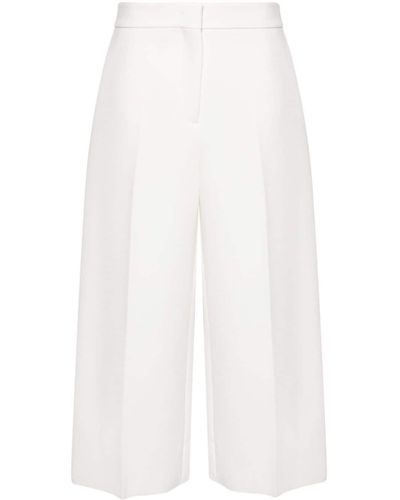 MSGM Wide-leg Cropped Trousers - White