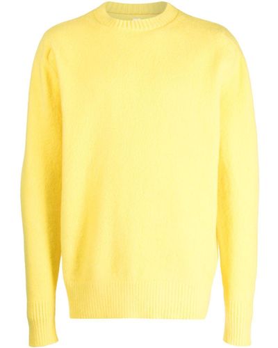 OAMC Logo-intarsia Wool Sweater - Yellow