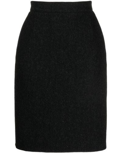 Jil Sander High-waist Herringbone Skirt - Black