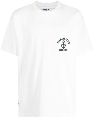 Chocoolate Logo-print Crew-neck T-shirt - White