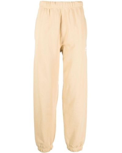 KENZO Logo-embroidered Cotton Track Trousers - Natural