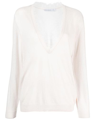 IRO Jayden Lace-trim Sweater - White