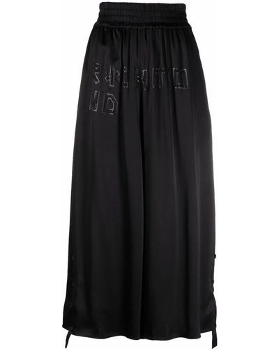 John Richmond Cropped Wide-leg Pants - Black