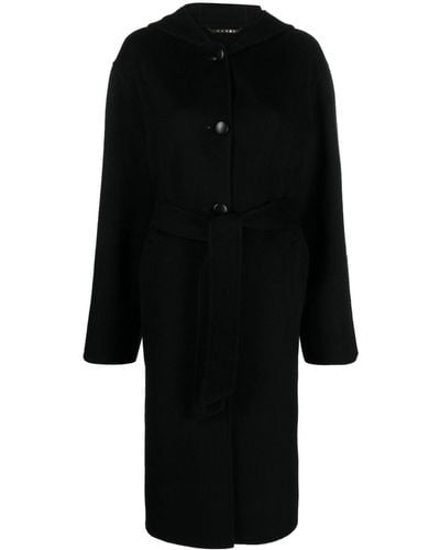 Marni Single-breasted Hooded Coat - Black