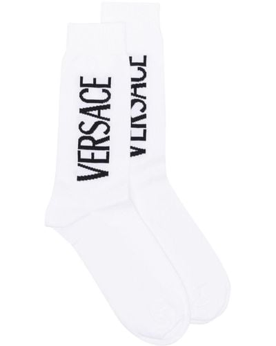 Versace Logo-print Socks - White