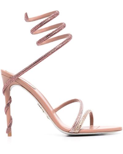 Rene Caovilla Cleo Rhinestone-embellished Sandals - Pink