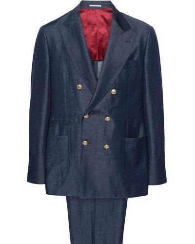 Brunello Cucinelli Double-breasted Suit - Blue
