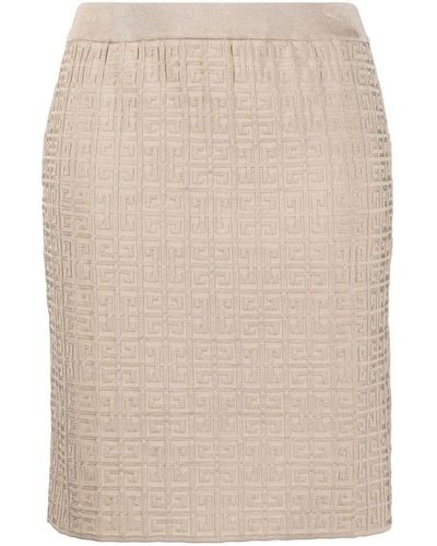 Givenchy 4g Jacquard Pencil Skirt - Natural