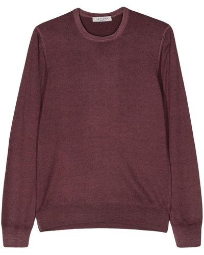 Fileria Fine-knit Brushed Sweater - Purple