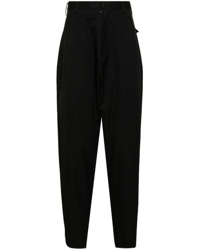 Sulvam Tailored Wool Tapered Pants - Black