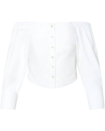 Altuzarra Hailey Off-shoulder Cotton Top - White