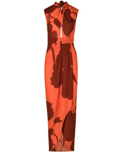 Johanna Ortiz Inspiring Vistas Silk Maxi Dress - Red