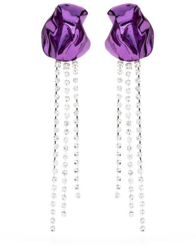 Sterling King Georgia Crystal Drop Earrings - Purple