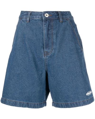 Chocoolate Jeans-Shorts mit weitem Bein - Schwarz