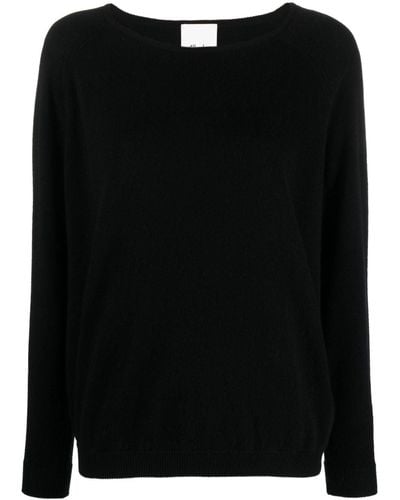 Allude Wool-cashmere Boat-neck Sweater - Black