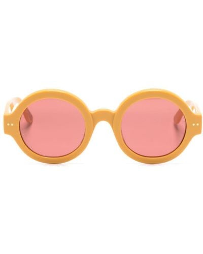 Retrosuperfuture Sonnenbrille mit rundem Gestell - Pink