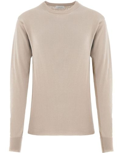 Ferragamo Fine-knit Cotton Sweater - Natural