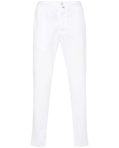 Kiton Drawstring Tapered-leg Trousers - White