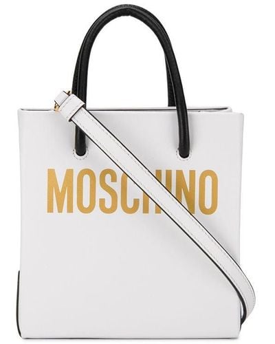 Moschino Mini-Tasche mit Logo - Weiß