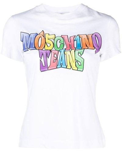 Moschino T-shirt en coton à logo imprimé - Blanc